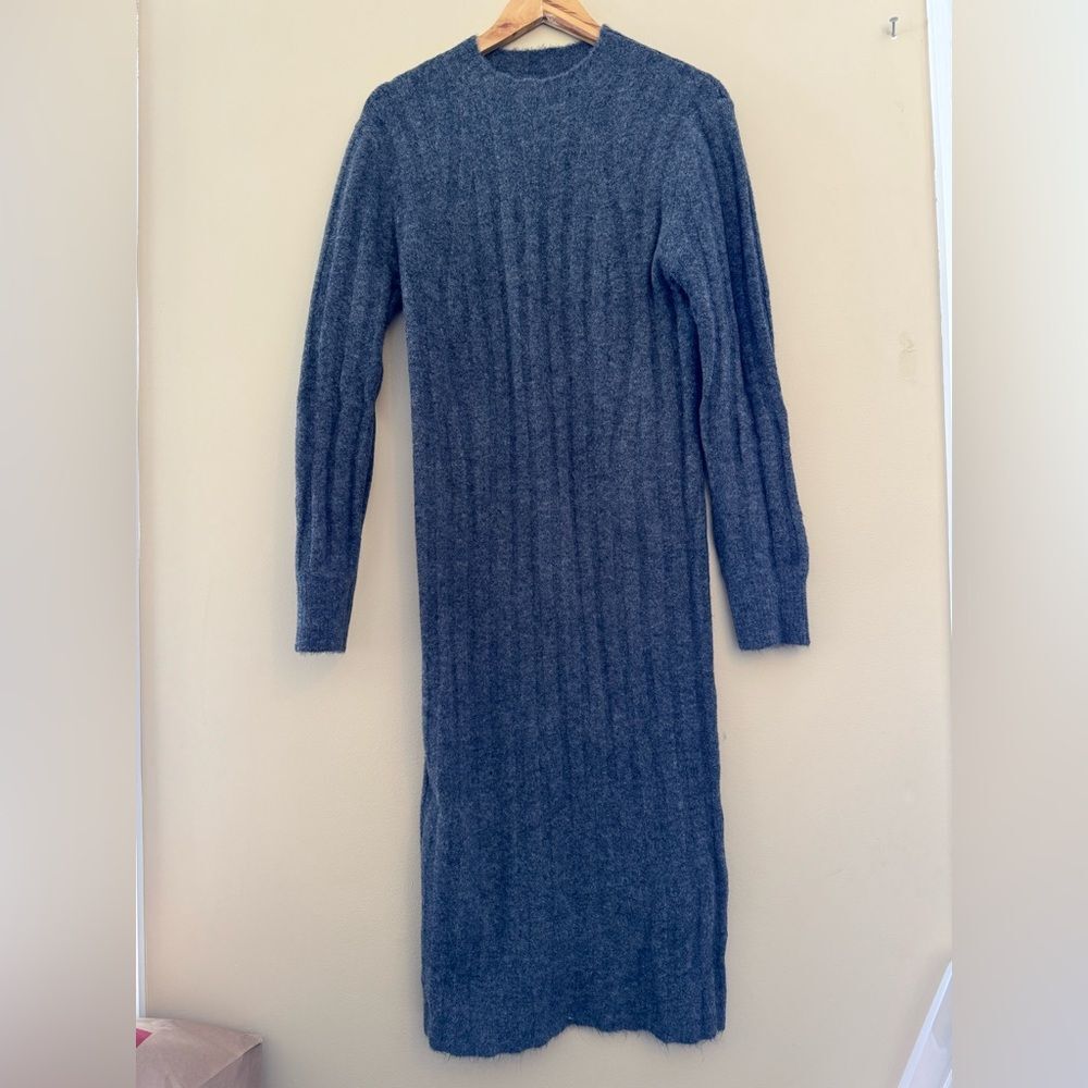 A new day Women's Long Sleeve Knit Dress - Dark Gray Size Small